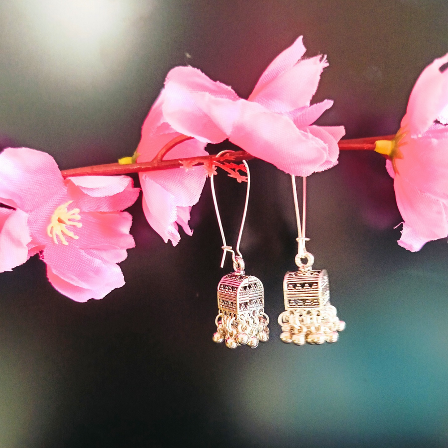 Oxidised jhumka earrings