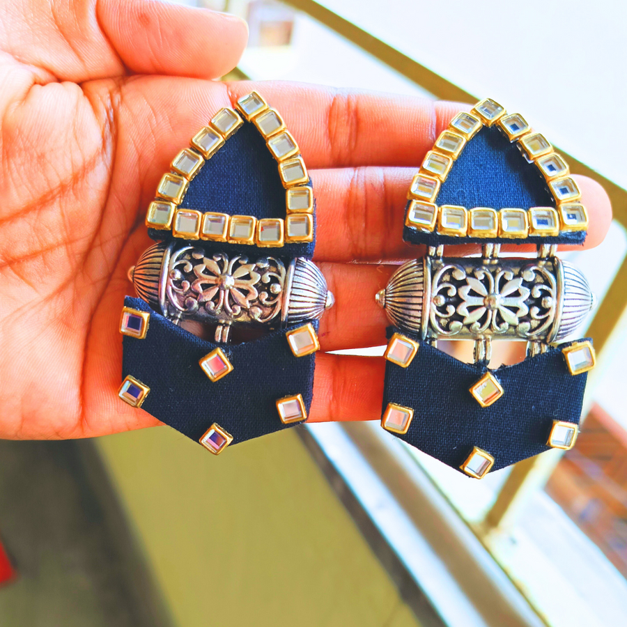 Black Fabric Earrings