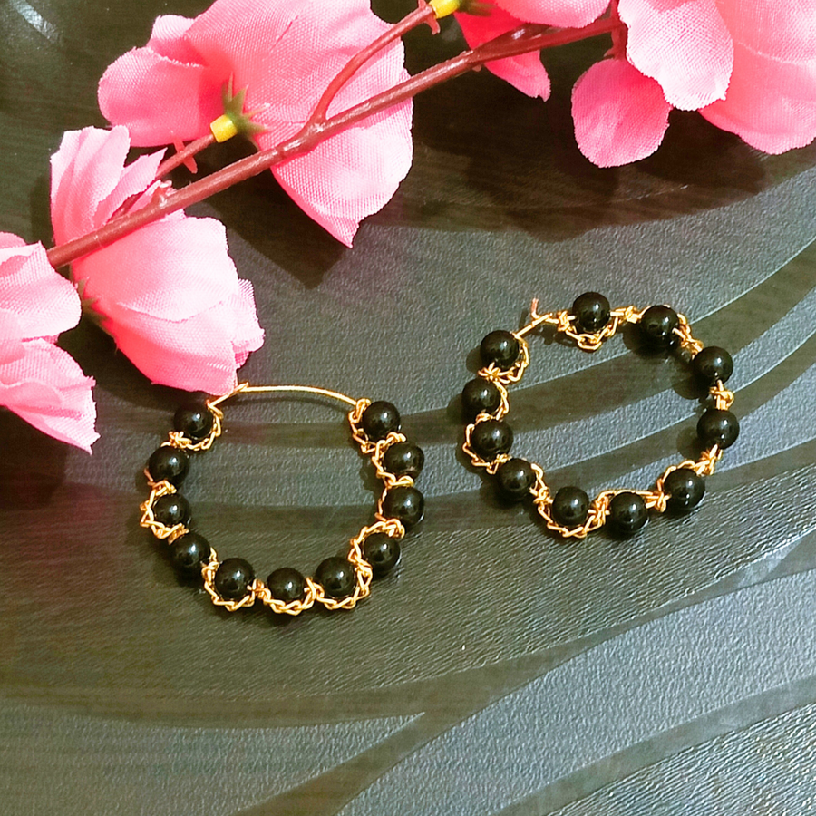 Glassbead hoop earrings