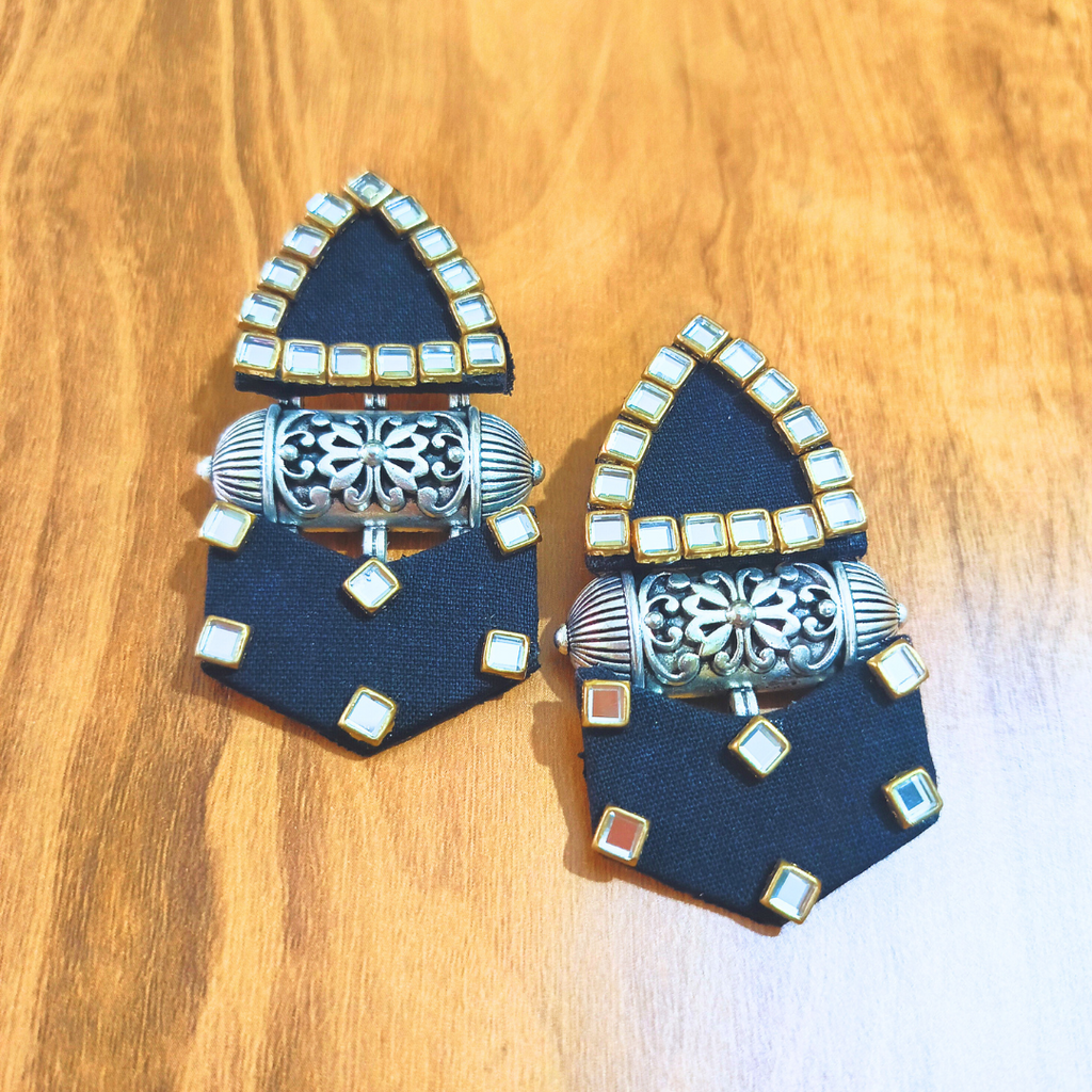 Black Fabric Earrings