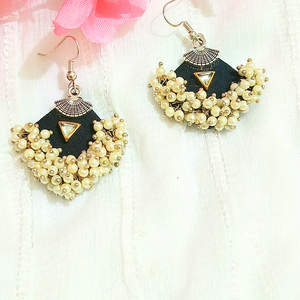 Black Fabric Earrings