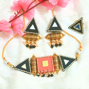 Mirrorwork Fabric choker set