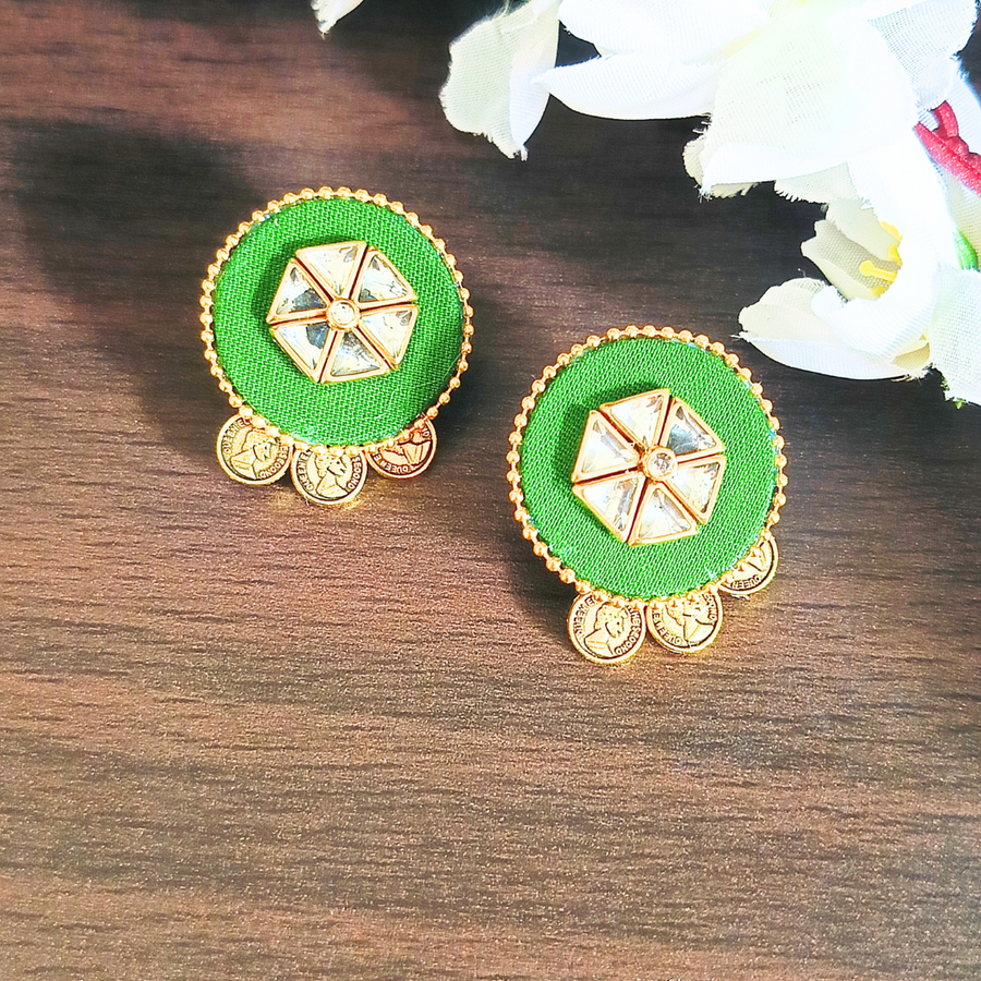 Green Fabric stud
