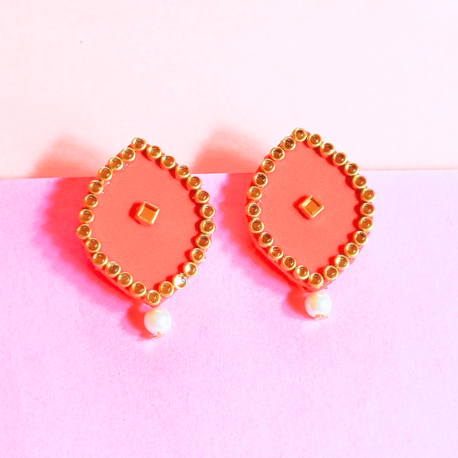 Red Fabric stud