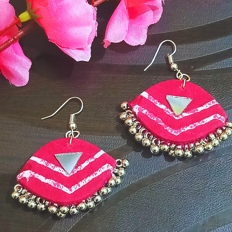 Maroon Fabric earrings