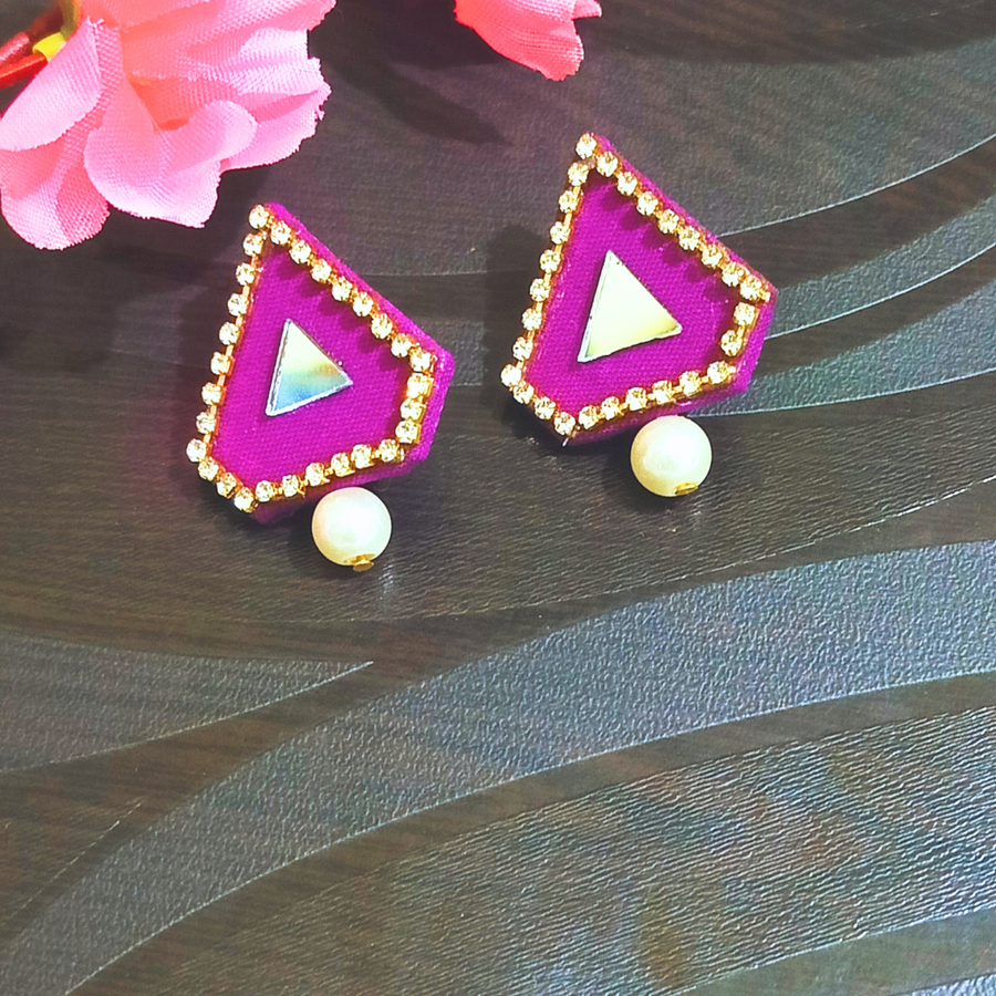 Fabric stud earrings