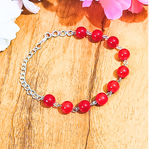 Red glass Bead bracelate