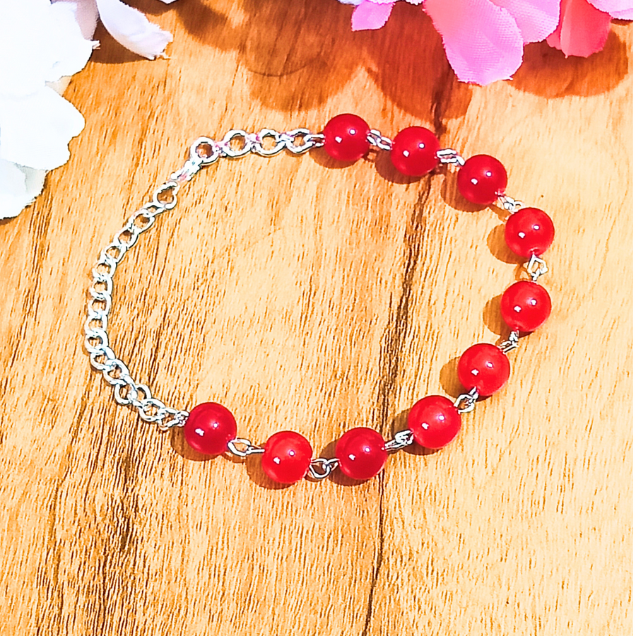 Red glass Bead bracelate