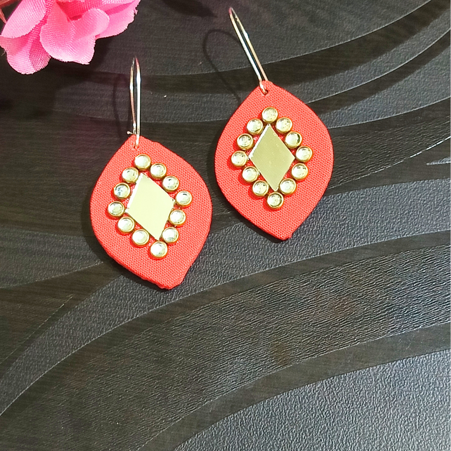Fabric Kidney hoop earrings