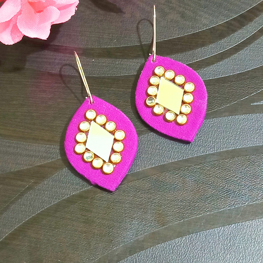 Fabric Kidney hoop earrings