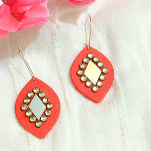 Fabric Kidney hoop earrings
