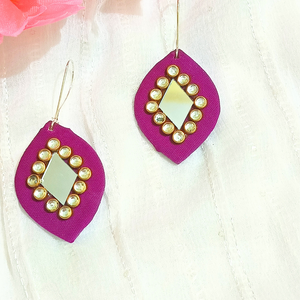 Fabric Kidney hoop earrings