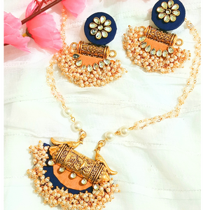 Fabric long necklace