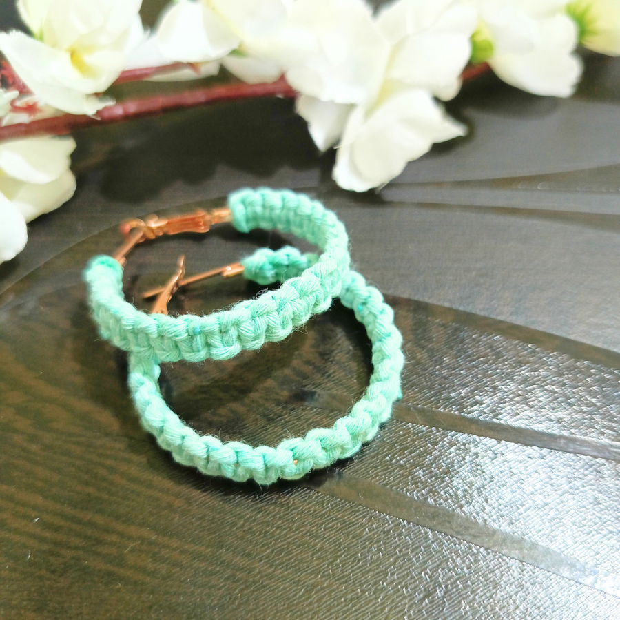 Macrame hoop earrings