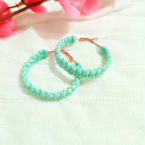 Macrame hoop earrings