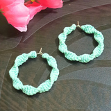 Macrame small hoop earrings