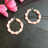 Macrame small hoop earrings