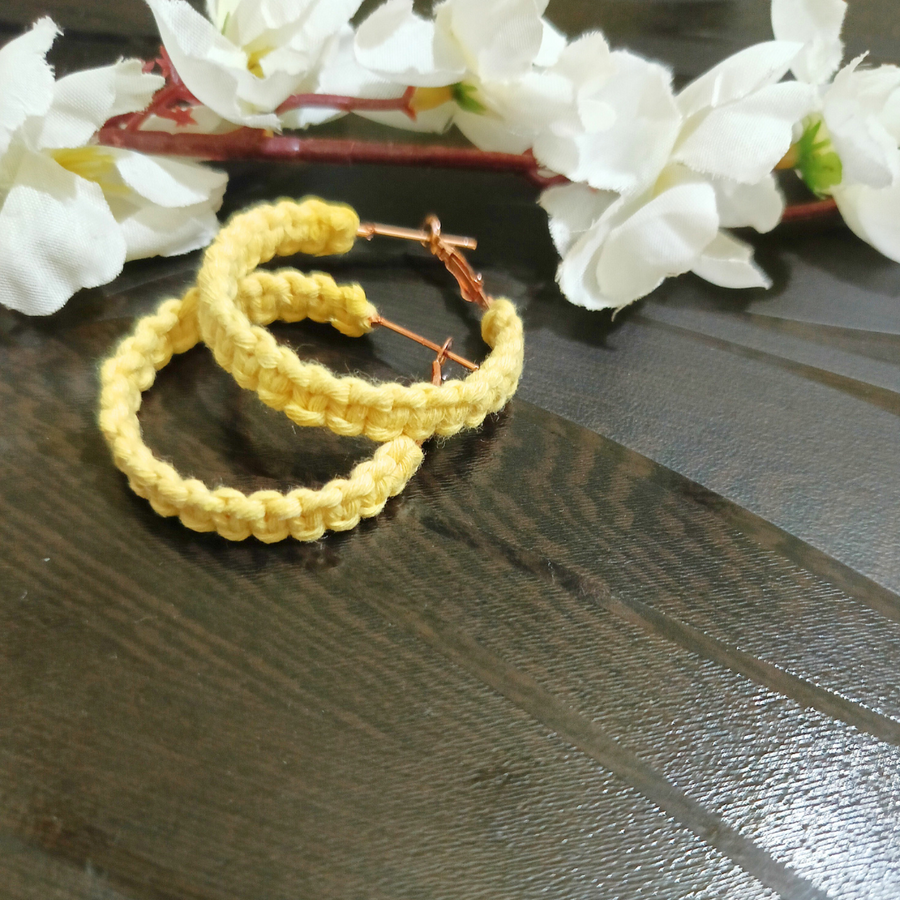 Macrame hoop earrings
