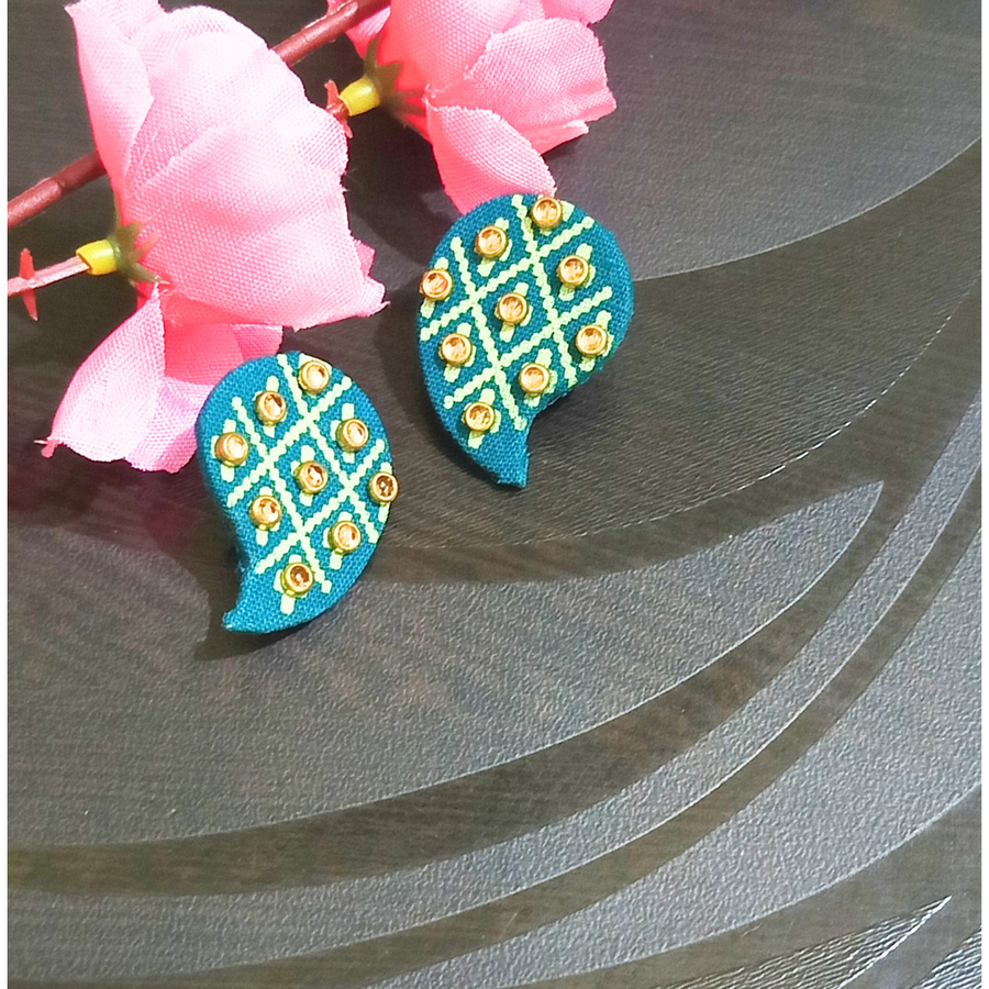 Fabric stud earrings