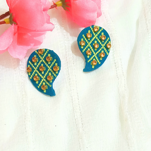 Fabric stud earrings
