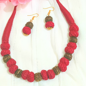 Cotton ball necklace