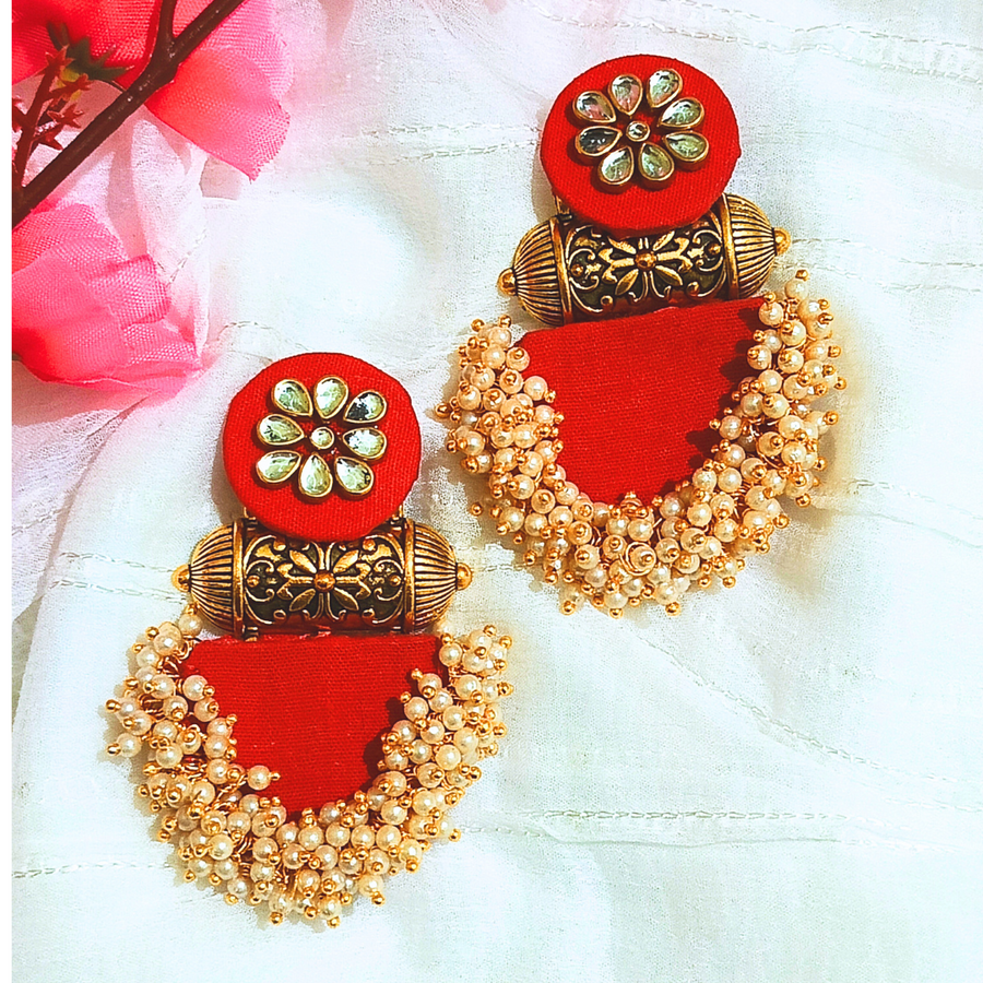 Red Fabric necklace