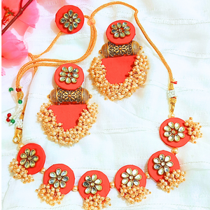 Red Fabric necklace