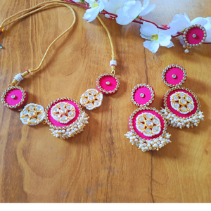 Pink Fabric necklace