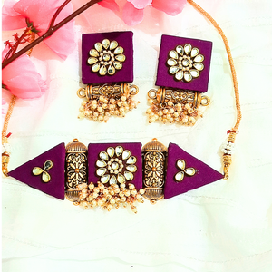 Purple Fabric choker